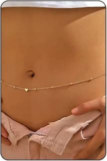 Fabme Women's Waist Chain - Stylish Saree Gold Plated Belly Chain Body Hip Chain for the Waist Ladies Sexy Bikini Jewelry (26-42 In)