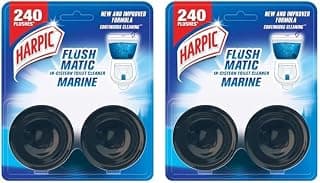 Harpic 100 gm - Marine, Flushmatic In-Cistern Toilet Cleaner Blocks | Suitable for Toilet Bowls (Pack of 2)