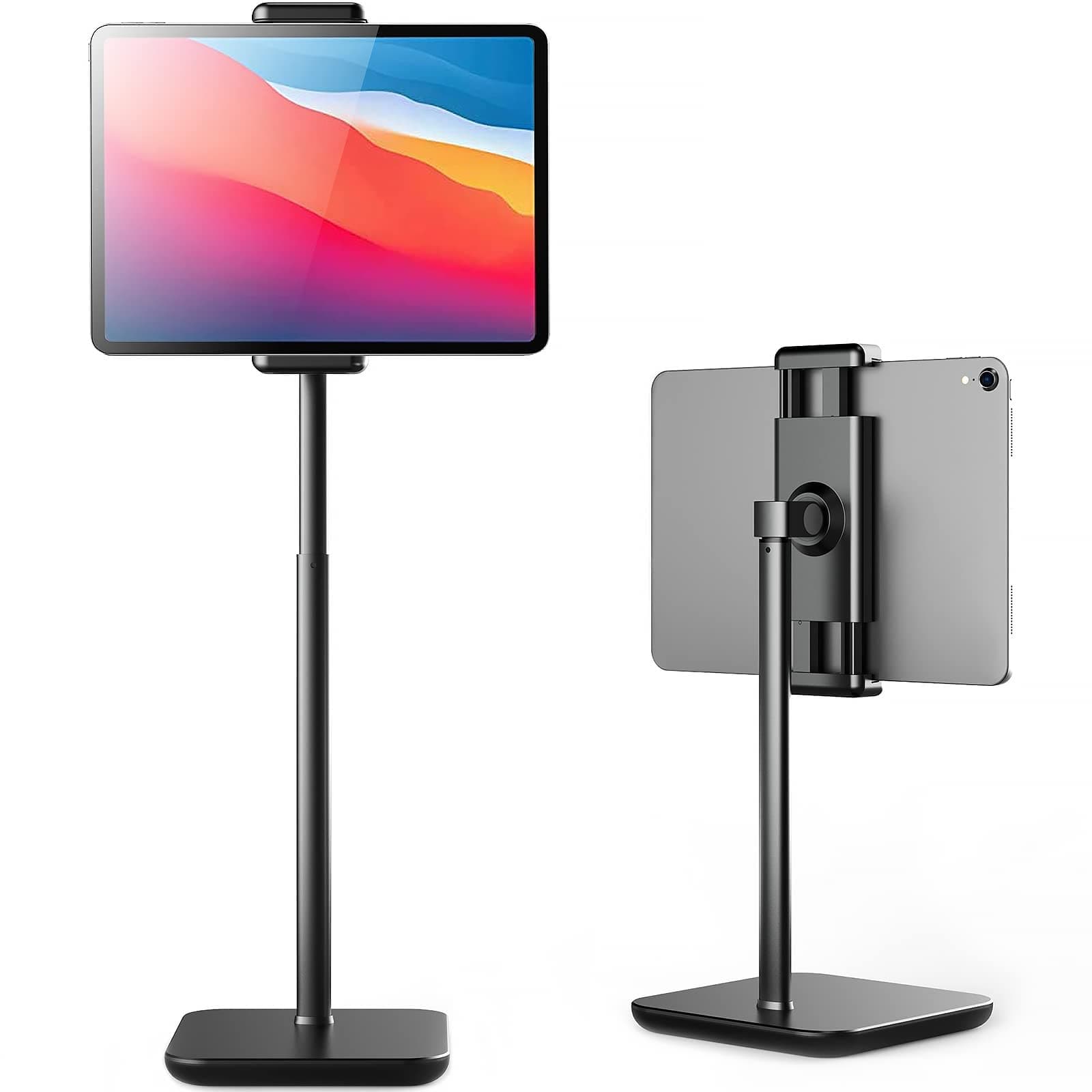 proffisy Tablet Stand 21" Height Adjustable iPad Stand for Table 360 Degree Rotation Heavy Duty Aluminum Flexible Tablet Holder for iPad Pro Air Mini Samsung Lenovo Tab Xiaomi Pad Cellphone,Black