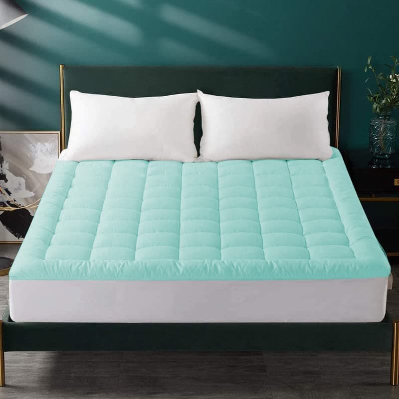 Texlux Hotel Quality(Microlite) Micro Fiber Mattress Topper Thick 7 CM, Box Stitched in, Anti ALLERGENIC Size Single - (36x78inch)=(91x198cm)-Color-Sky Blue