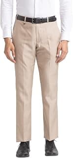 Park Avenue Men Mid Rise Polyester Blend Solid Pattern Smart Fit Flat Front Formal Trouser