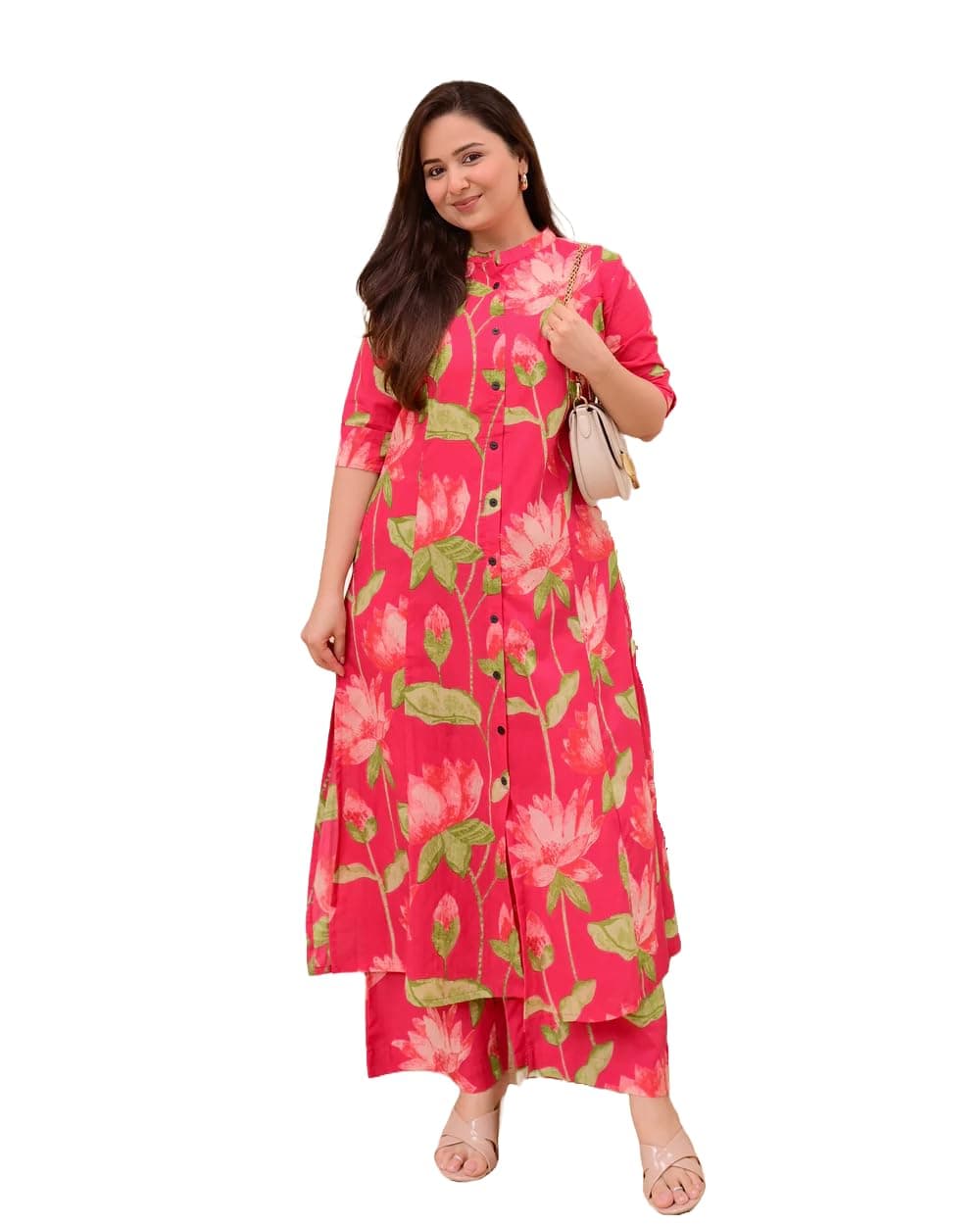 MEERA FAB Lotus Cotton Kurta Palazzo Set