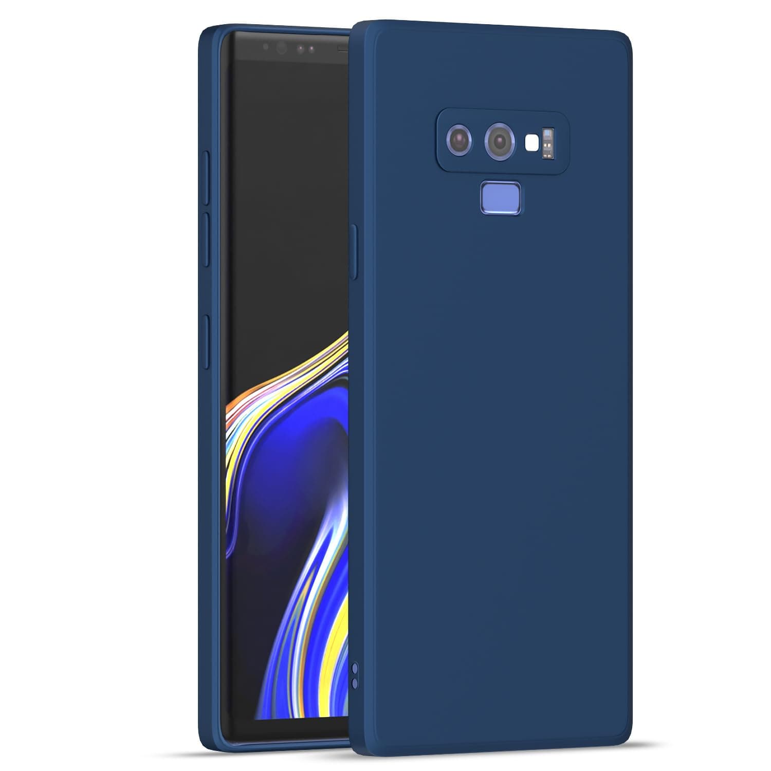 Amazon Basics Back Cover for Samsung Galaxy Note 9 | Camera Protection Shockproof Soft Matte Silicone Bumper Case (Blue)