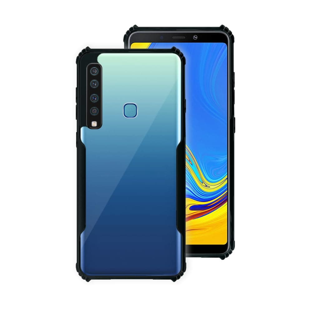 7SEVEN® Ipacky Back Cover for Samsung A9 2018 Mobile Back Case Shock Proof Design Camera Edges Protection Crystal Clear Phone Case Precise Cutouts Matte Black Soft Bumper Phone Cover