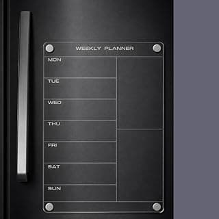 Acrylic Magnetic Weekly Planner - Clear Calendar for Fridge | Magnetic Board for Refrigerator, Weekly Meal Planner Includes 2 Marker Pen | A4 Size (21x30cm)