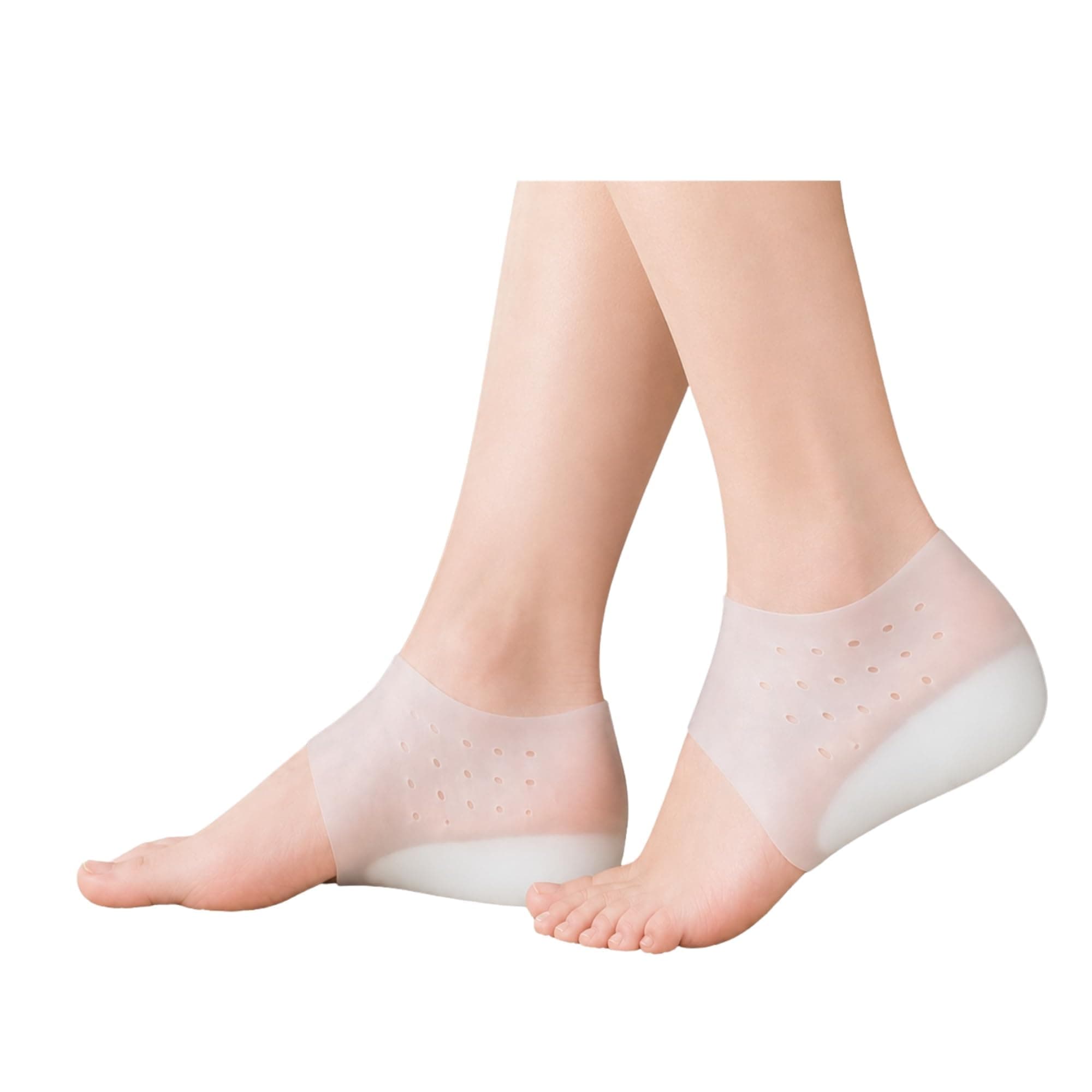 Silicone Heel Protectors with Height Increase for Men & Women | Invisible Lift Shoe Insoles with Air Cushion | Shock Absorbing Heel Cups for Heel Pain Relief, Ankle Support & Daily Foot Comfort (small-2.5cm)