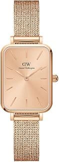 Daniel Wellington Quadro Analog Watch for Women with Rose Gold Rectangle Dial & Rose Gold Stainless Steel Bracelet Band Water Resistant Women's Wrist Watches - DW00100484K