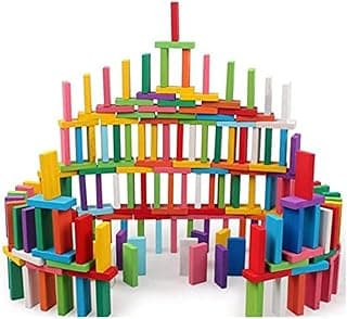 Toy Imagine 120 Pcs Colorful Wooden Building Blocks for Kids – Educational Board Game Domino Set for Boys & Girls – Indoor Fun Games & Party Activities – Toys for Ages 3 to 12 Years (12 Colors)