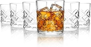 CELLO Old Fashioned Whiskey Rocks Glass Set of 6 Pcs, 215 ml Transparent | Leadfree Freezer & Dishwasher Safe Toughened Glass Set for Bar, Liquor, Whiskey, Cocktail, Mocktail, Mojito & Cold Beverages