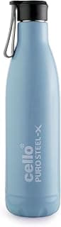CELLO Puro Steel-X Neo 900 Insulated Water Bottle for Office Use 720 ml Blue | Durable, Stylish & Colorful Wide Mouth Easy Sip Leak Proof Inner Steel Insulated Water Bottle for Travel & Daily Use