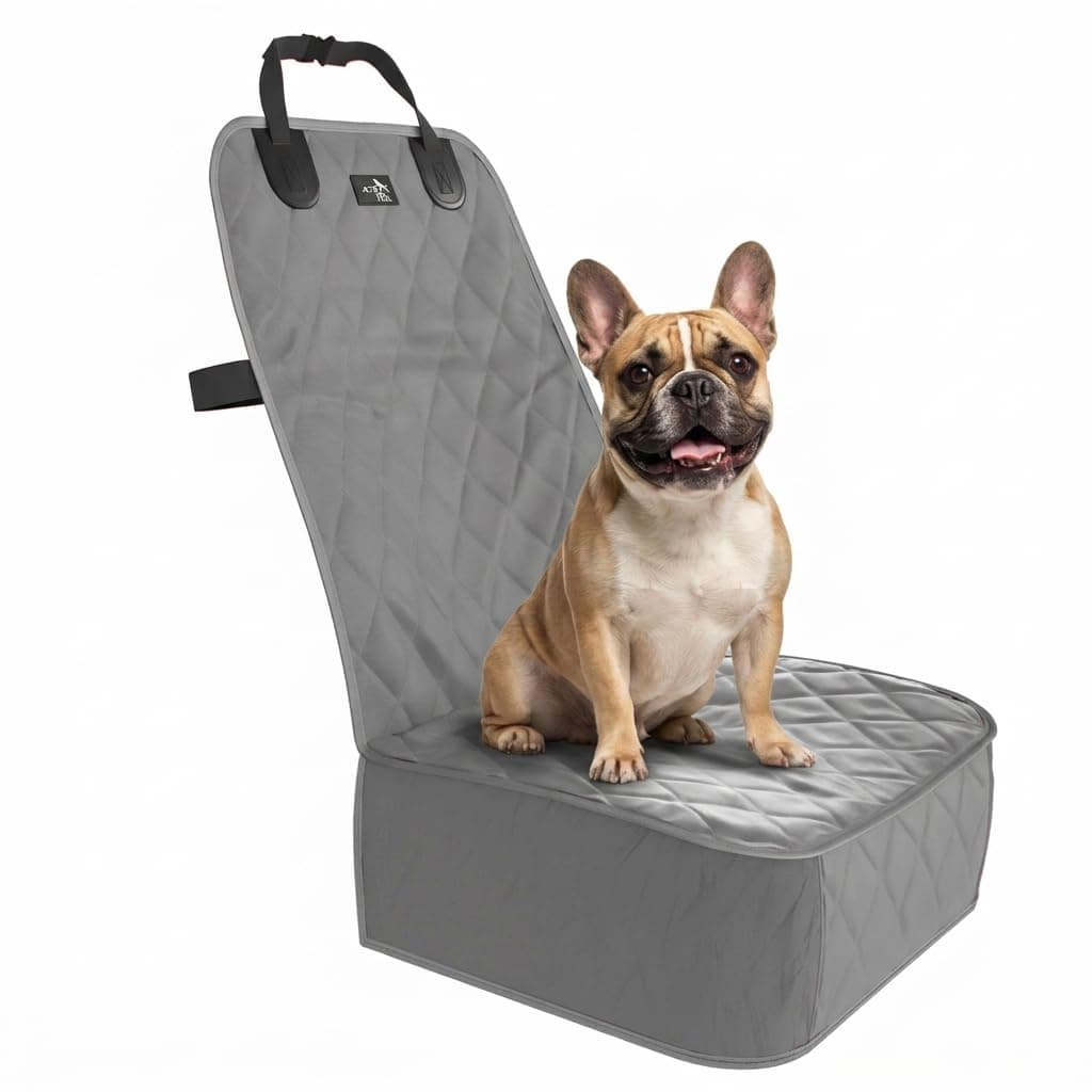 Active Pets Dog Car Seat Cover, Waterproof Front Seat Protector for SUV Truck Sedan, Pet Safety Travel Comfort System with Universal Fit (Grey)