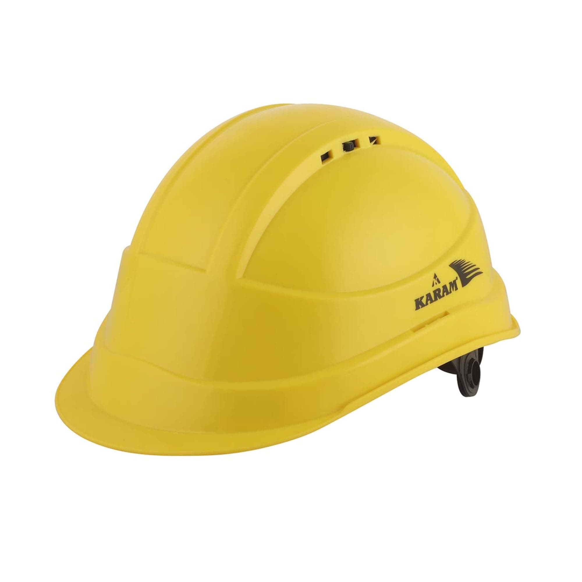 KARAM PN542 Safety Helmet for Men Industrial & Construction Helmet | Ratchet Type Adjustment with Adjustable Chin Strap | Ventilation & Side Slot for Attachment | EN Certified Hard Hat | Lemon Yellow