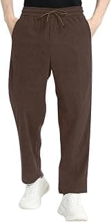 Men's Self Design Corduroy Track Pants – Mid Rise, Flexi Waist, Ankle Length