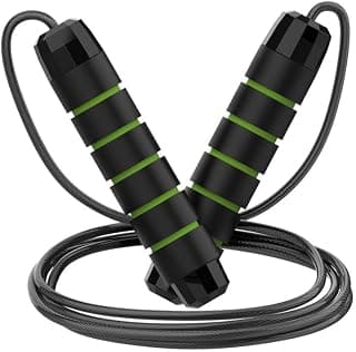 Jump Rope, Adjustable Jump Ropes,Skipping Rope Tangle-Free Rapid Speed with Ball Bearings for Women Men Kids,Exercise & Slim Body Jumprope at Home School Gym (Green)