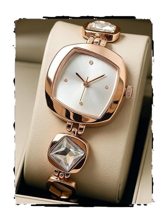 styledose Luxury Dial in Square case with Ston Studded brecelet Strap Quartz Analogue Wrist Watches for Women's & Girls&Miss&Ladies