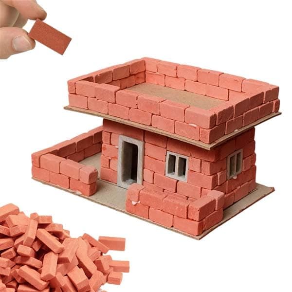 Mini Brick Construction Set, DIY Model House Building Kit with Bricks, Educational STEM Toy