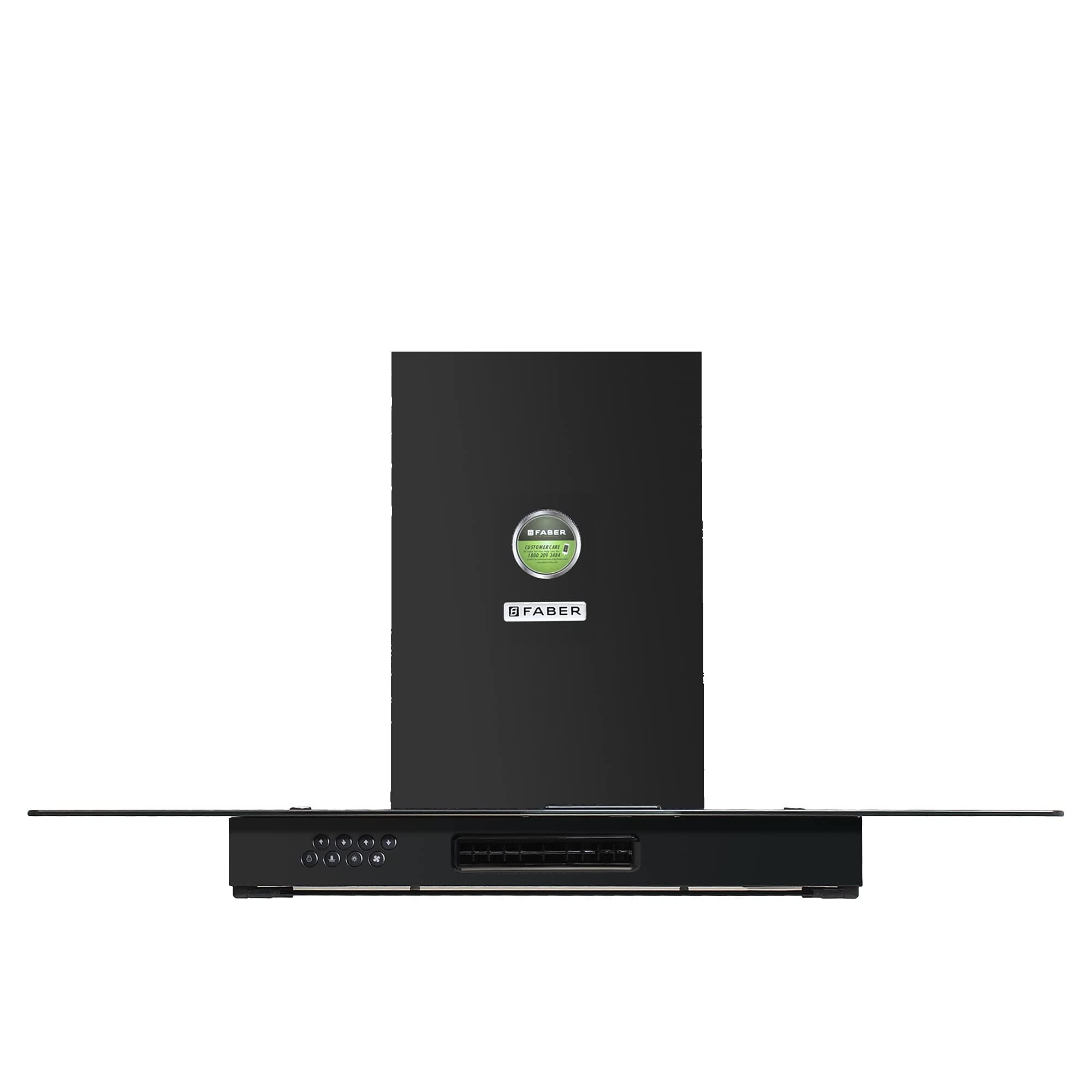 Faber 3 Way Suction Chimney with Air purifier & Fan,90 cm,1095 m³/hr (HOOD 3N1 AEROST. GLAMOUR PRO 3D BK FT 90,Baffle Filter,Black), Free 1 Year Extended warranty