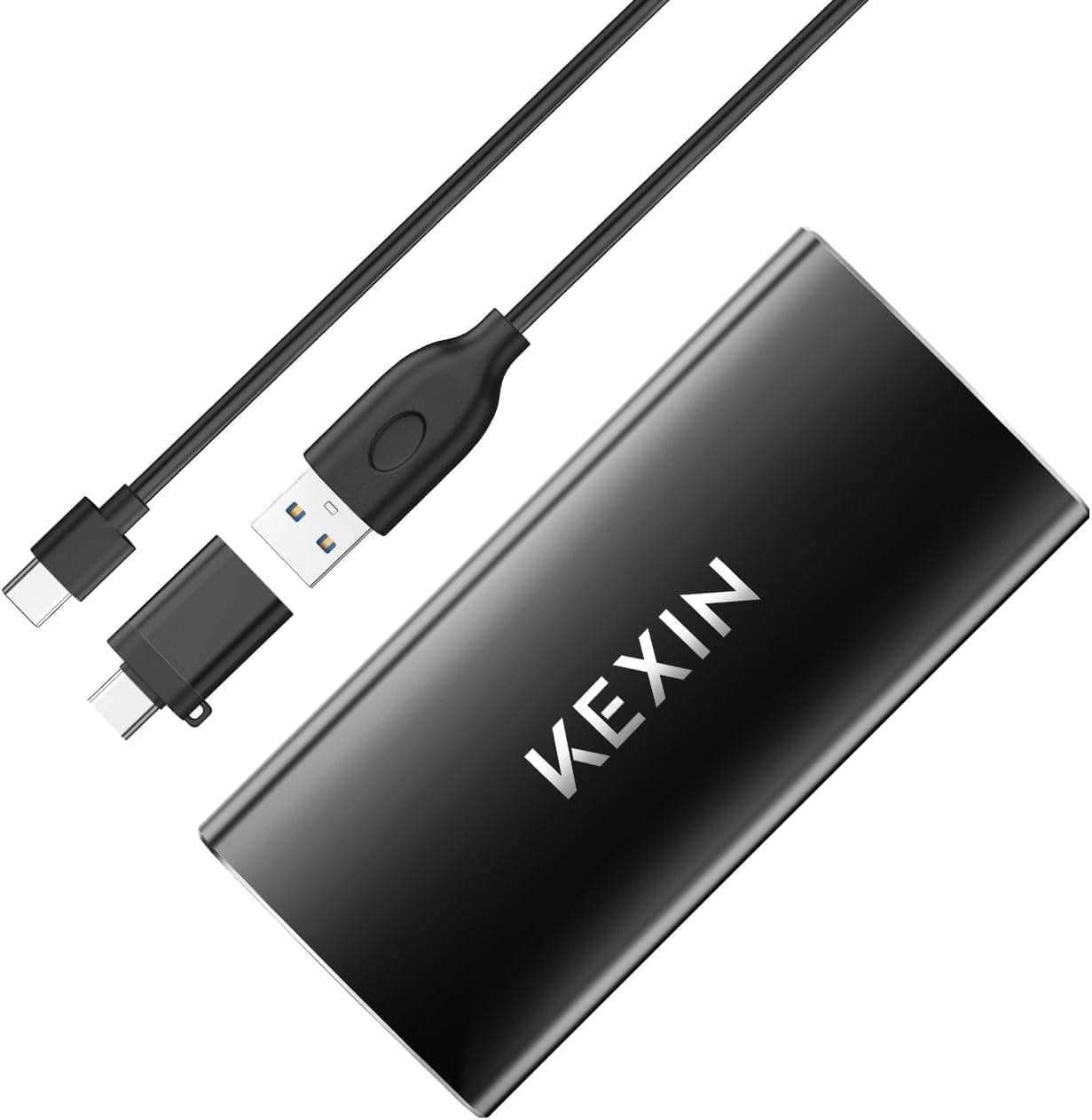 KEXIN External SSD 256GB External Hard Drive USB C Portable SSD, Up to 500MB/s, USB 3.1 External Solid State Drive for PC Mac Android Game Console, Laptop, Xbox, PS4 and More