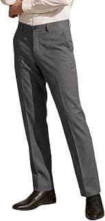 Louis Philippe Men's Slim Fit Textured Formal Trouser