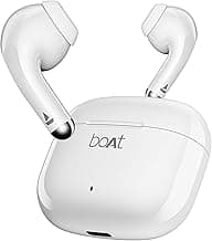 boAt Airdopes 101v2, 35H Battery, ENx Tech, 13mm Drivers, ASAP Charge, Flex-Fit Ear Tips,Stream Ad Free Music via App Support, Bluetooth Earbuds, TWS Ear Buds Wireless Earphones with mic (Smoke White)
