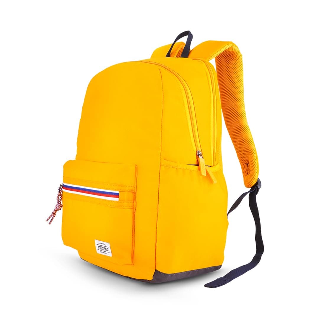 American Tourister Carter | 28L Backpack | 15.6" Laptop Bag | 2.5 Compartments | College & Office Backpack for Men and Women | Yellow/Orange | 1 Year Global Warranty