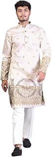 SANSKRUTI Palace Wedding Kurta for Men Premium Albela Cotton Silk Ethnic Wear Embroidered Kurta with Palace-Inspired Motifs Traditional Kurta