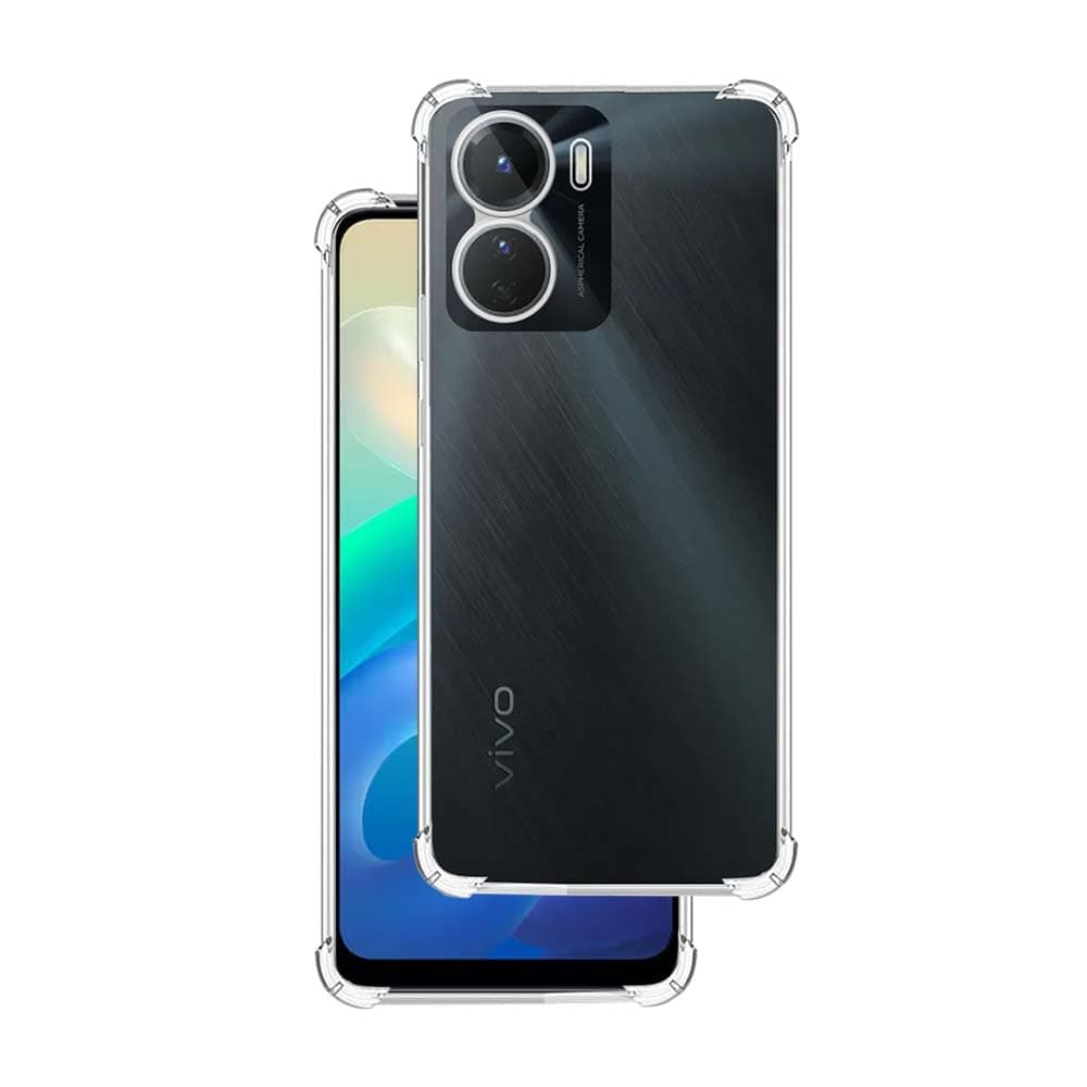 7SEVEN® Back Cover for VIVO Y16 4G | VIVO T2X Transparent Mobile Back Case Shock Proof Design Camera Edges Protection Crystal Clear Phone Case Silicon Soft TPU and Flexible Bumper Phone Cover