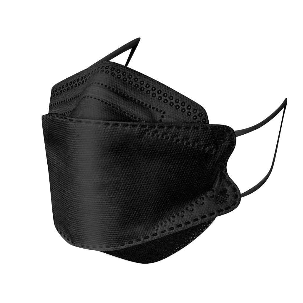 ADWIT KF94 BLACK Korean Fish Shape Reusable Face Mask with Inbuilt Nose Pin (10 Pcs)