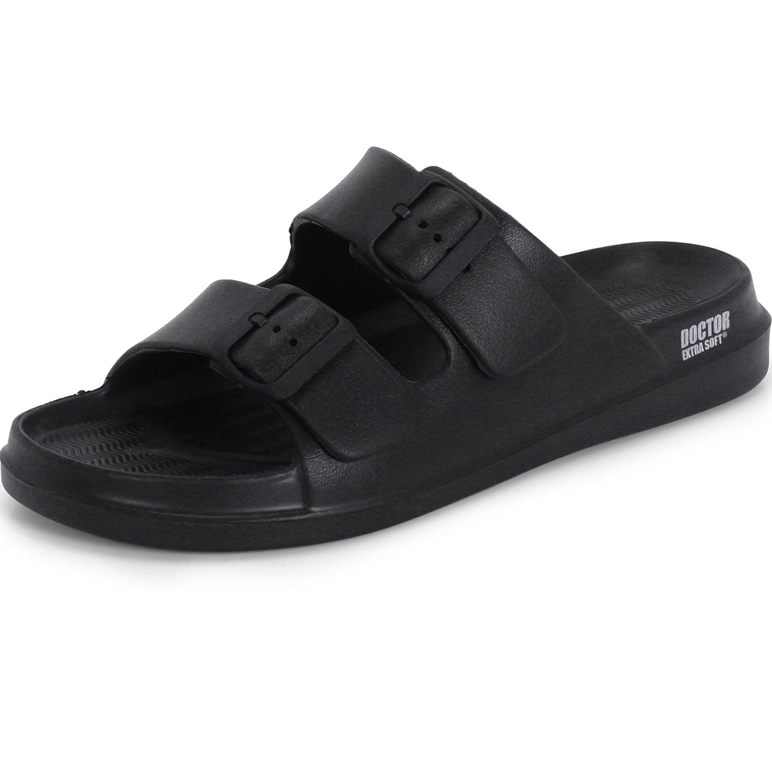 DOCTOR EXTRA SOFT Men's Classic Cushion Sliders/Slippers With Adjustable Buckle Strap For Adult|Comfortable & Lightweight|Stylish & Anti-Skid|Waterproof & Everyday Flip Flops For Gents & Boys D-505