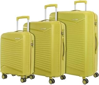 Kamiliant by American Tourister Rock-Lite 99L Hard Sided Trolley Bag for Men & Women with 3 Digit Combination Lock, Set of 3pc (Small, Medium & Large) - Cress Green