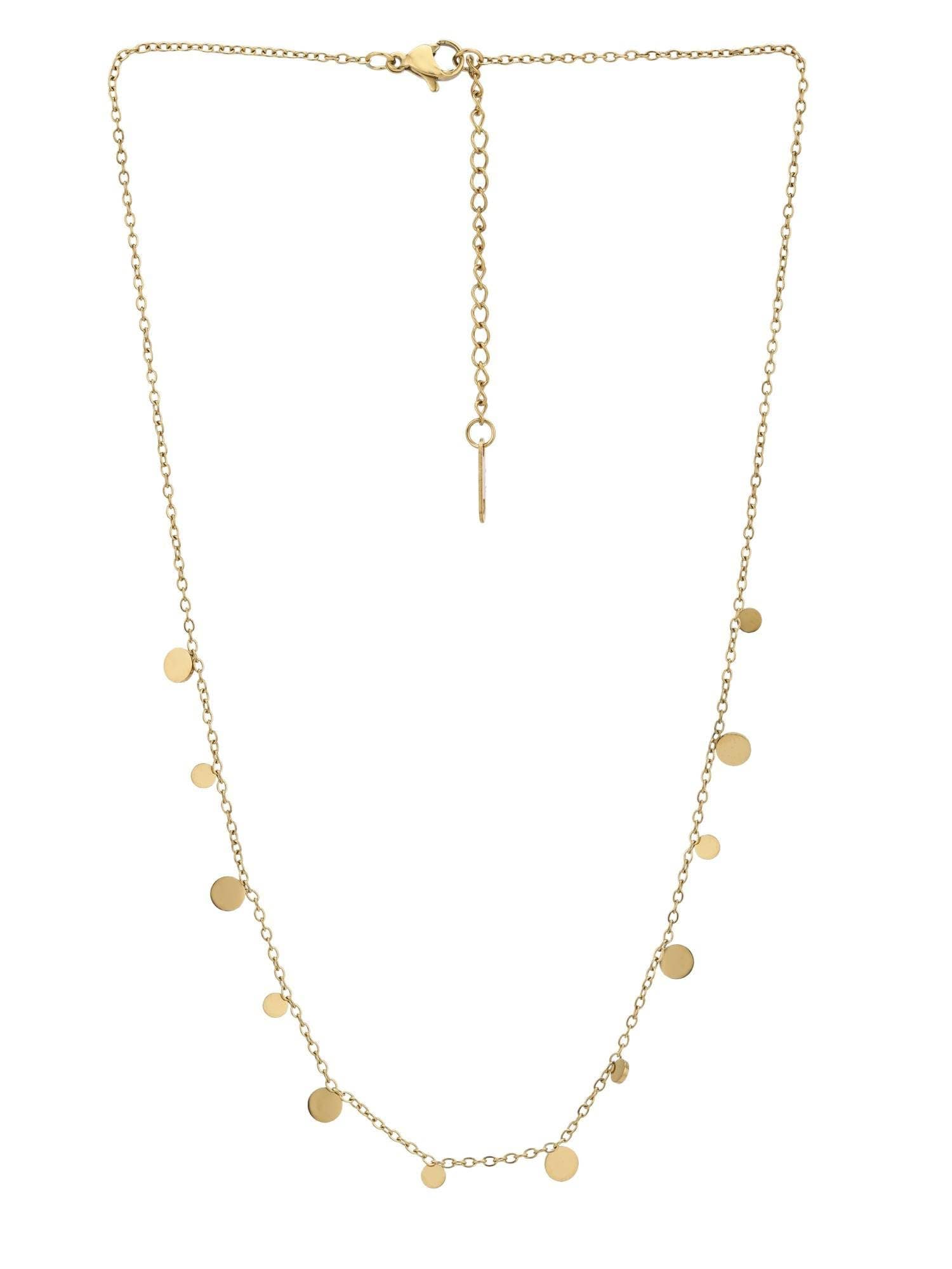 Dainty Gold Disc Charm Necklace for Women | Minimalist Coin Chain | Layered Everyday Jewelry | Lightweight Anti-Tarnish Stylish Necklace for Girls & Women