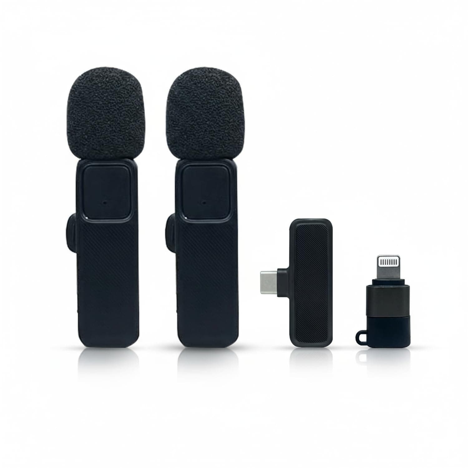 Humble® Velox V13 Omnidirectional Lavalier Wireless Microphone for Type-C & iPhone,Noise Reduction Lapel Mic for YouTube, Vlogging,Singing,Video Recording,Podcast – 2 Transmitter Mics with 1 Receiver