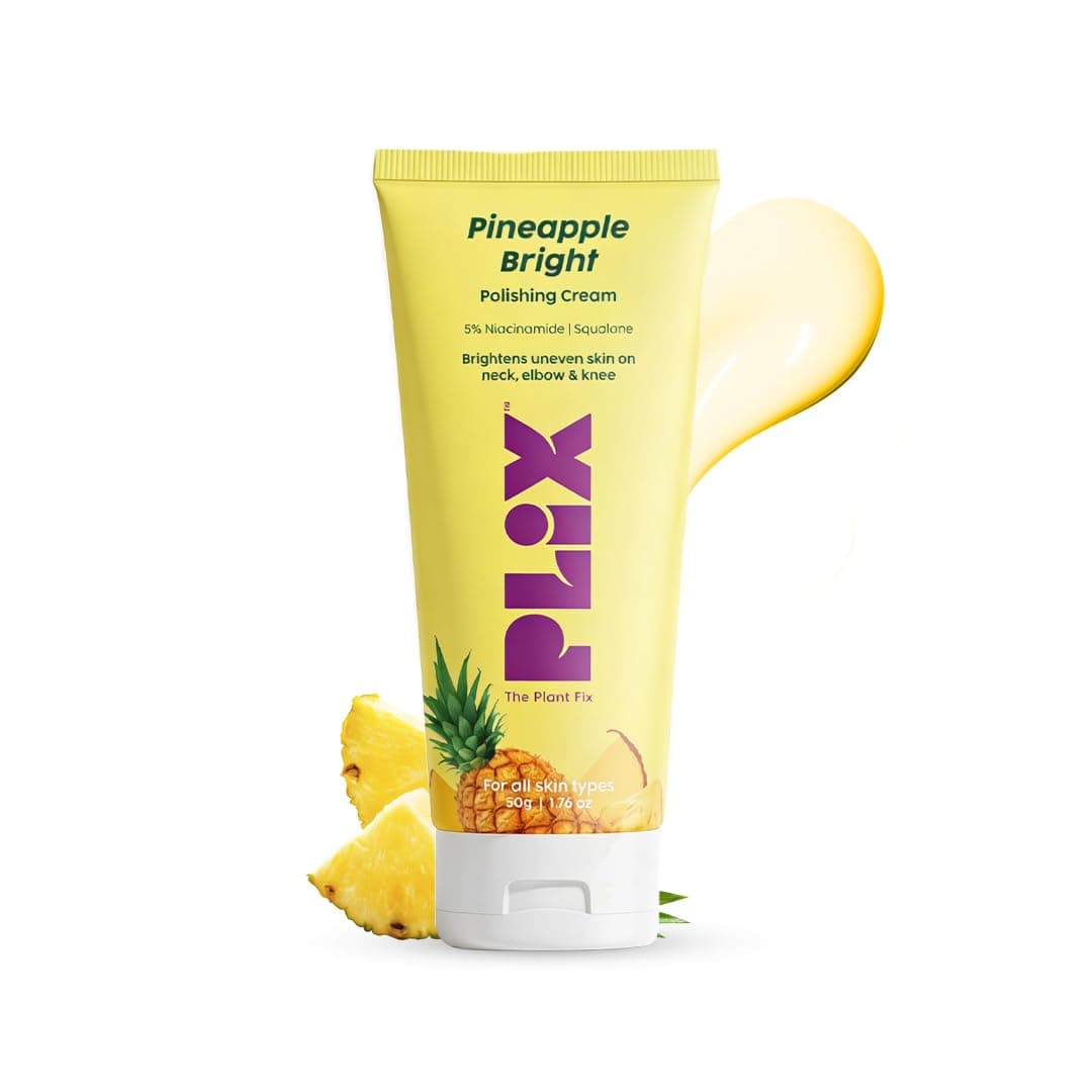PLIX - THE PLANT FIX Pineapple 5% Niacinamide Bright Polishing Cream For Neck, Knees & Elbows | Hyperpigmentation, Exfoliates & Hydrates Skin | All Skin Types | 50g