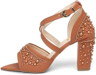 Rettrose The Mocha Bloom Hand Embellished Luxury Heel