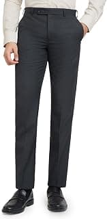 Park Avenue Men's Regular Fit Mid Rise Structure Pattern Polyester Blend Flat Front Formal Trouser