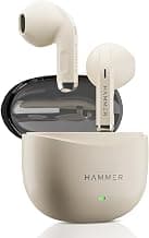 HAMMER Ultra Pods True Wireless Earbuds with in-Built Mic, 100H Standby Time, 1H Charging USB Type-C, 13mm Dynamic Drivers, 50H Playtime, BT v6.0 Connectivity, IPX5 Water Resistant (Beige)