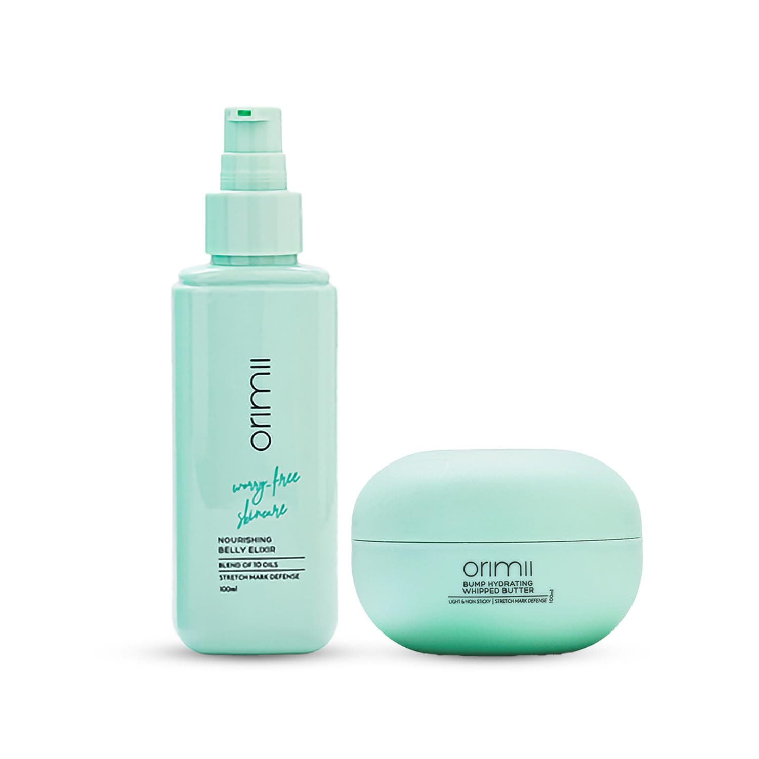 Orimii Happy Belly Stretch Marks Removal & Defence Regime For New & Expecting Mothers | Bump Body Butter & Belly Oil Combo For Hydration & Moisturization | Essential Combo For New Moms