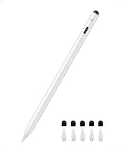 Spigen Stylus Pen for iPad Pro/Air/Mini (2018 or Later) with 5 Replacement Pen Tips & 5 Rubber Covers, Palm Rejection, Tilt Sensor, Magnetic Attachment, Active Pencil - White