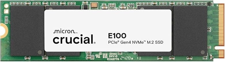 Crucial E100 SSD 480GB M.2 NVMe PCIe Gen4 Internal SSD, Up to 4,700MB/s, Laptop & Desktop Compatible - CT480E100SSD8