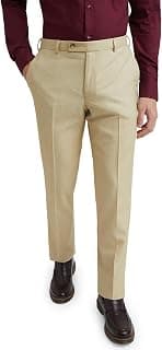 Park Avenue Men's Poly Rayon Blend Solid Pattern Smart Fit Flat Front Formal Trouser