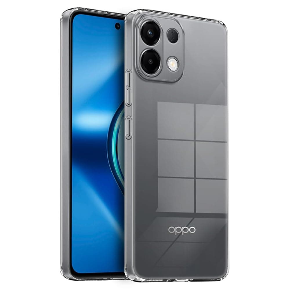 Amazon Brand-Solimo Mobile Cover for Oppo K13 5G (Soft & Shockproof Back Case with inbuilt Cushioned Edges), Clear