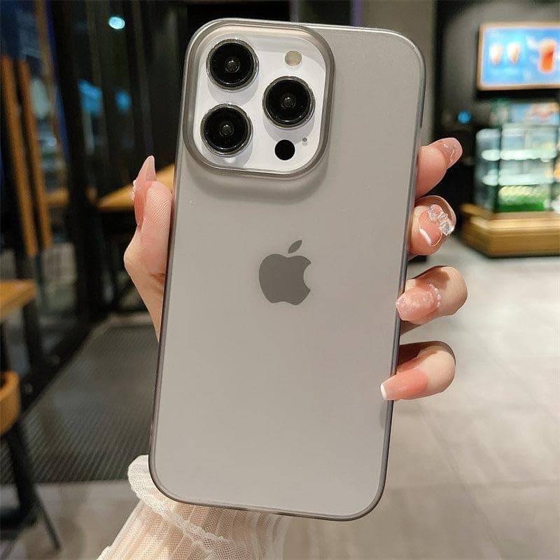 Case Creation PC Matte Hard Frosted Translucent Frameless Super Slim Paper Cover iPhone Back Case,Minimalist Aesthetic Holographic Cover for iPhone 11/12/13/14/15/16 Pro Max(Brown,iPhone 15 Pro Max)