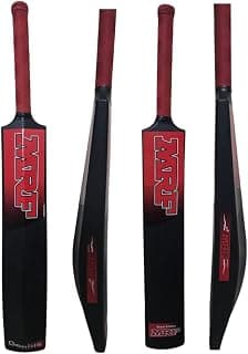 Plastic Cricket Bat, Full Size 8, Black, Rubber Grip, 68 cm, Lightweight, for Beginners and Youth Players