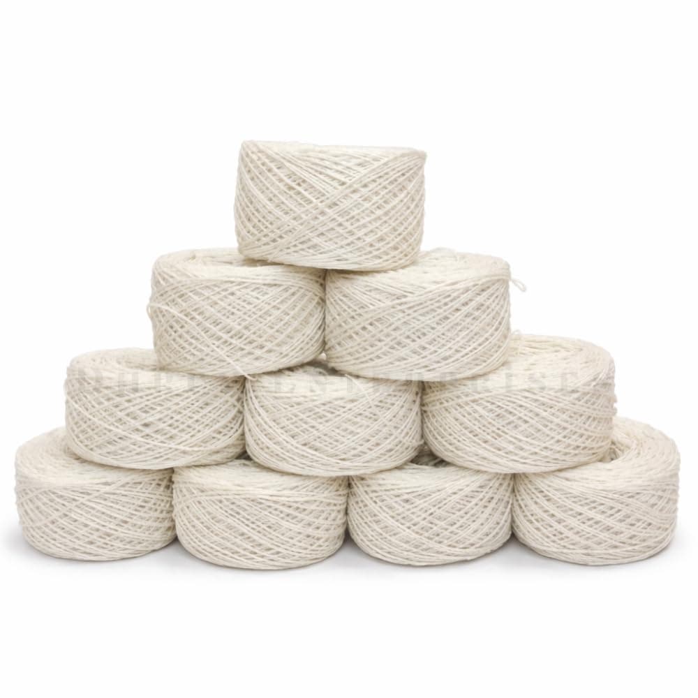 Natural Cotton Thread Roll for Flower Garlands | Soft & Strong Pooja String for Jasmine, Decoration & Handicraft | Eco-Friendly White Cotton Twine(10 Pcs per Pack) (White Small, Single)