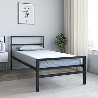Nilkamal SLEEP Striker Single Size Metal Bed (Black)