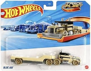 Hot Wheels Track Fleet - Bloc Aid Hauler [Truck W/Trailer] 1:64 Scale Diecast Toy Vehicle