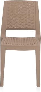 Nilkamal Plastic Chair for Living room | 3 Year Warranty | For Home, Living Room, Outdoor | Rattan Dark Beige Colour | ENAMORA