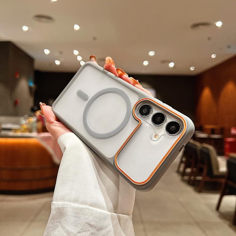 LuxuryKase Frosted Clear Mag-Safe Case for Samsung Galaxy S24 | Translucent Matte Back | Soft TPU Bumper + Hard PC Back | Raised Camera Protection | Wireless Charging Compatible - Grey