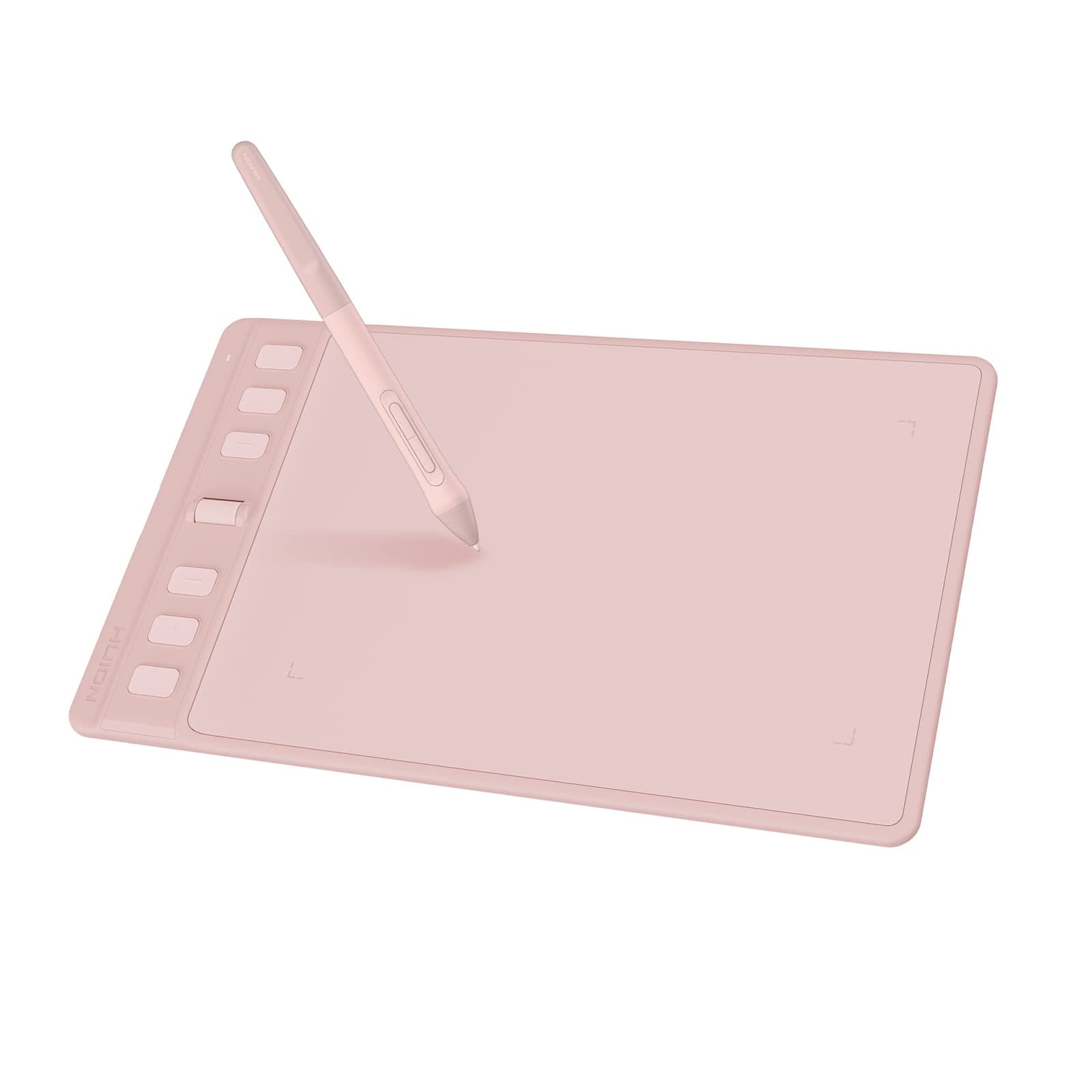 HUION Inspiroy 2 Small Drawing Tablet, Digital Art Tablet with Scroll Wheel, 6 Hot Keys, Battery-Free Stylus, Pink Graphics Tablet for Drawing, Design, Writing, Work with PC, Mac & Android