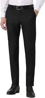 Peter England Men Mid Rise Slim Fit Premium Flat Front Formal Trouser